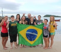 International Service Learning Program NDSU Group Beach Brazil Flag